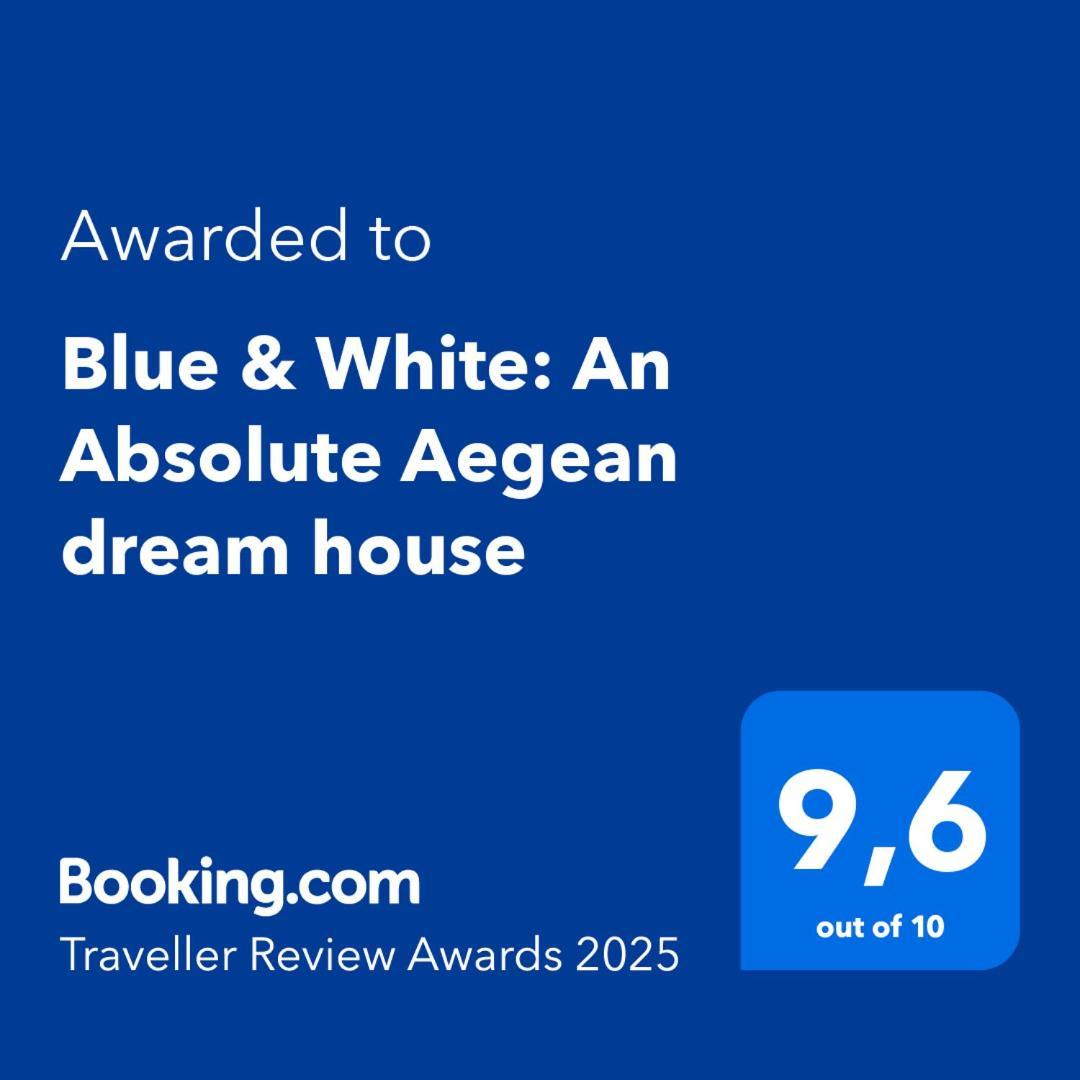 Blue & White: An Absolute Aegean Dream House Villa Galini  Bagian luar foto